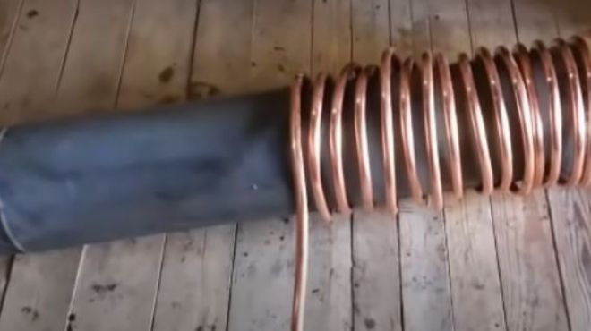 copper  coil and PVC pipe